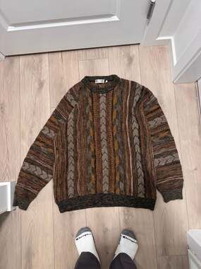 Vintage Klauss Boehler 3D Texture Knit Coogi Style Sweater XL